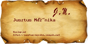 Jusztus Mónika névjegykártya