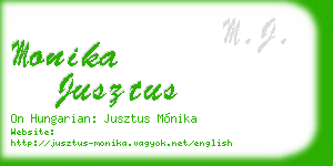 monika jusztus business card
